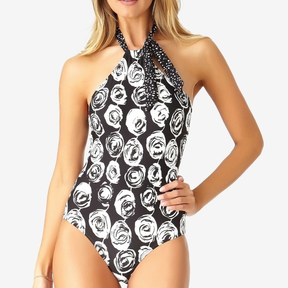 Anne Cole Coming Up High Neck One-Piece - Picture 1 of 6